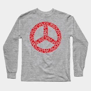 NO WW3 PRAYING FOR PEACE RED HEART PEACE SYMBOL DESIGN Long Sleeve T-Shirt